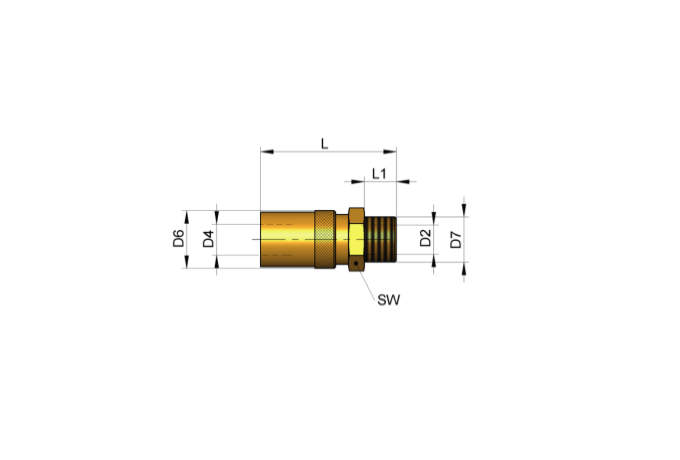S3415 Schnellkupplung, US-Standard, gerade, mit/ohne Ventil, mit Außengewinde